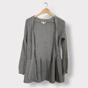 Grey ELLE Open Cardigan Peplum Size Medium